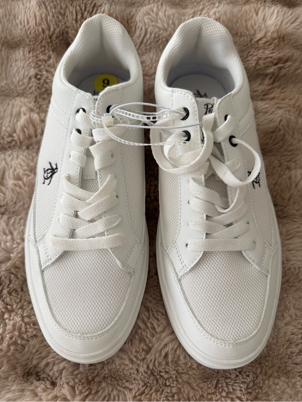 Original Penguin Men’s White Low Top Sneakers Size 9 - Picture 2 of 6